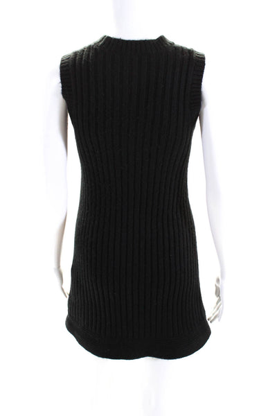 Toccin Women Sleeveless Crew Neck Sweater Dress Black Size Extra Small