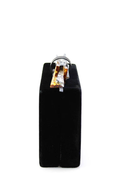 Edie Parker Velvet Wolf Shard Magnet Lock Small Mirror Clutch Bag Black