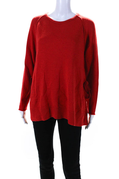 Eileen Fisher Women's Round Neck Long Sleeves Pullover Sweater Red Size XS