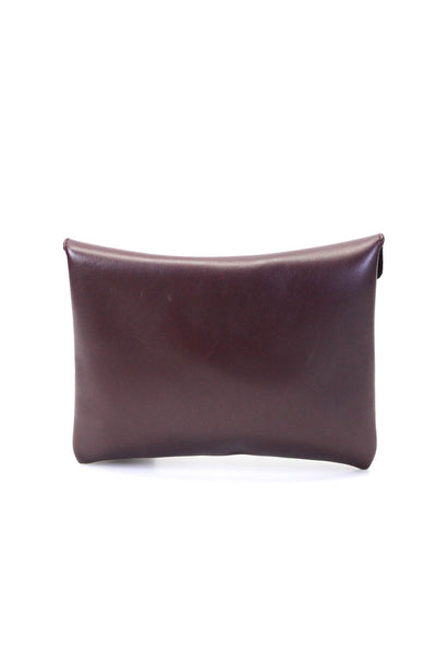 Marni Womens Leather Gold Tone Flap Mini Clutch Handbag Purple