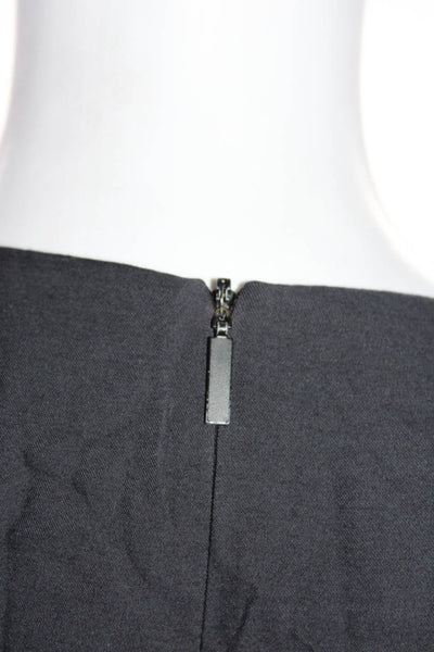 Tibi Womens Snap Buttoned Elastic Waist Long Sleeved Blouse Navy Blue Size 4