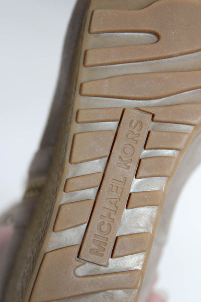 Michael Michael Kors Womens Side Zip Wedge Heel Mid Calf Boots Brown Suede 6.5