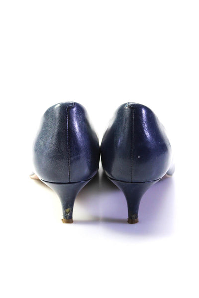 Cole Haan Grand.OS Womens Leather Pointed Toe Pumps Navy Blue Size 7 B