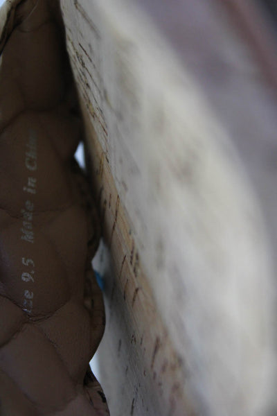 Dolce Vita Womens Cork Braided Double Strap Open Toe Sandals Tan Size 9.5US