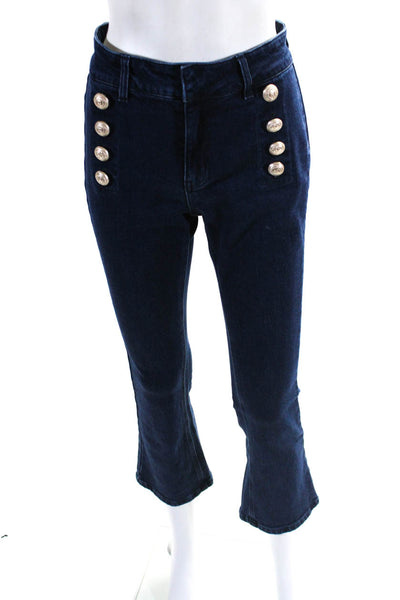Generation Love Womens Blue Dark Wash High Rise Sailor Bootcut Jeans Size 24