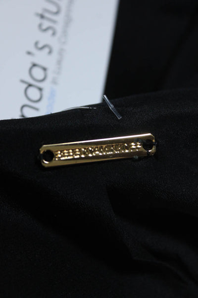 Rebecca Minkoff Womens Silk Crepe Shawl Collared Open Front Jacket Black Size 4