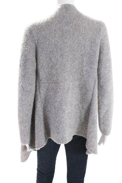 Eileen Fisher Womens Beige Alpaca Open Front Cardigan Sweater Top Size XS