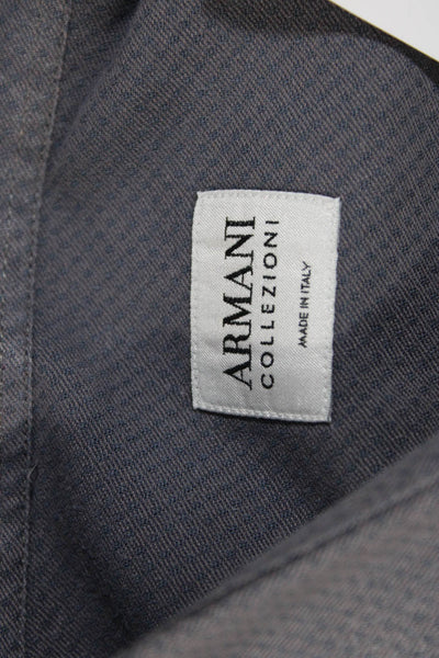 Armani Collezioni Mens Button Down Dress Shirt Blue Size Extra Extra Large