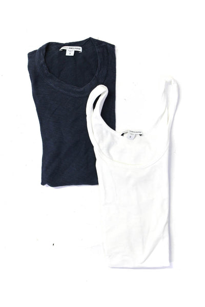 Standard James Perse Womens Cotton Short Sleeve T shirt Blue Size 0 Lot 2