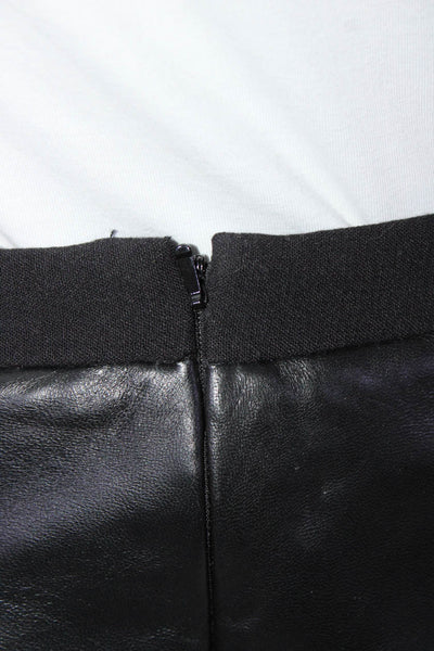 Michael Michael Kors Womens Black Vegan Leather Front Midi Pencil Skirt Size 00