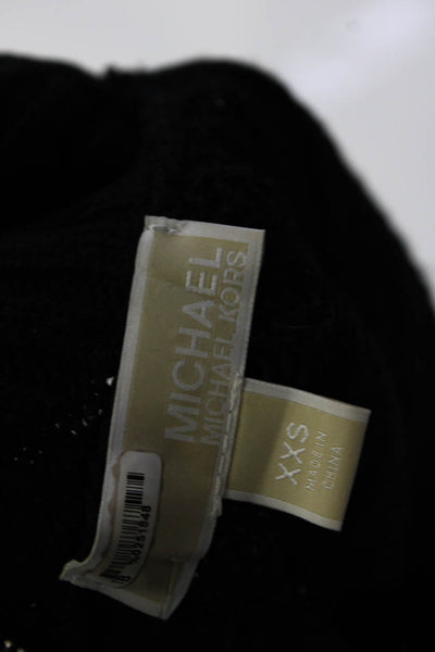 Michael Michael Kors Womens Black Zip Detail Cold Shoulder Sweater Top Size XXS