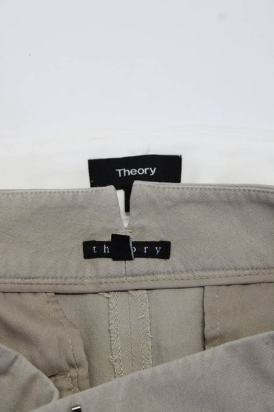 Theory Womens Solid White Cotton High Rise Mini Shorts Size 2 Lot 2