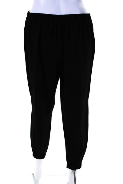 Vince Womens Two Pocket Elastic Waist Mid-Rise Tapered Pants Black Size S