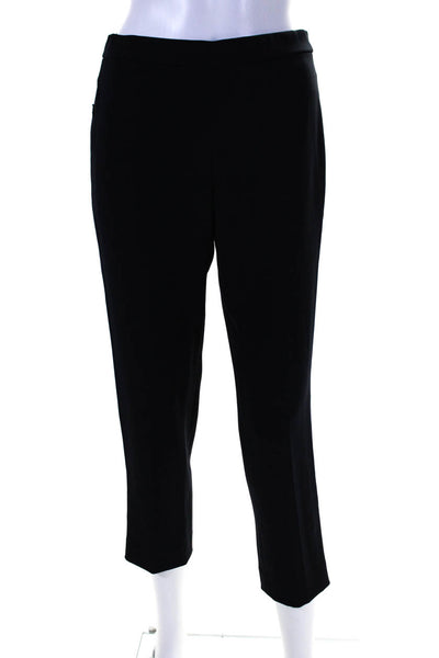 Theory Womens Unlined Two Pocket Flat Front Mid-Rise Tapered Pants Navy Size 4