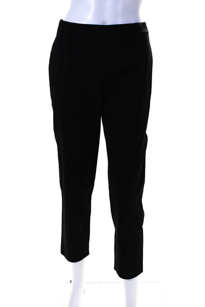 Theory Womens Linen Blend Elastic Waist Mid-Rise Tapered Pants Black Size 4