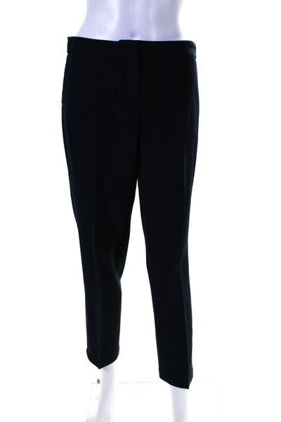 Theory Womkens Elastic Waist Hook Closure Mid-Rise Tapered Pants Navy Size 4