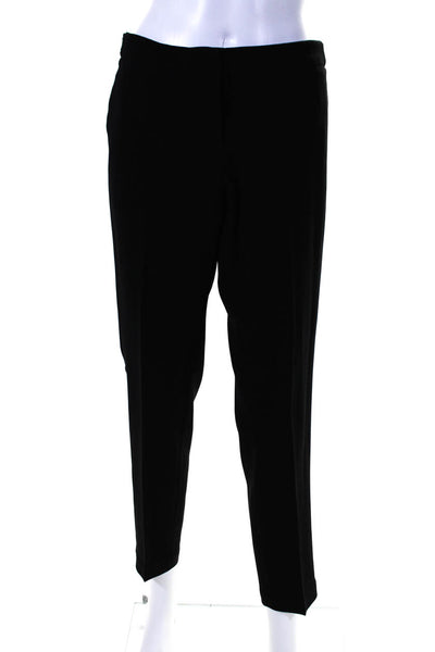 Theory Womens Flat Front Hook Closure Mid-Rise Tapered Pants Black Size 4