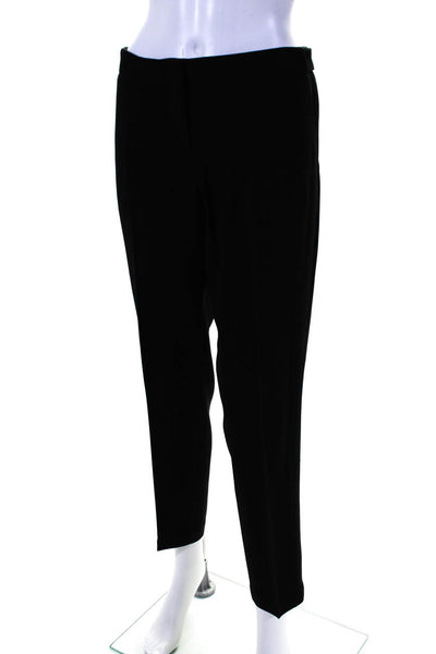 Theory Womens Flat Front Hook Closure Mid-Rise Tapered Pants Black Size 4