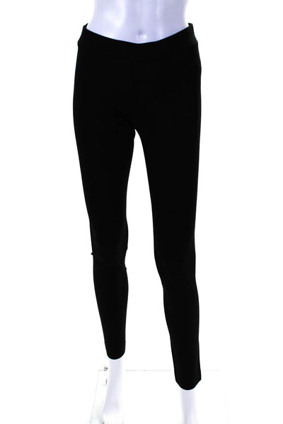 Magaschoni Womens Stretch Flat Front Mid-Rise Ankle Leggings Black Size S