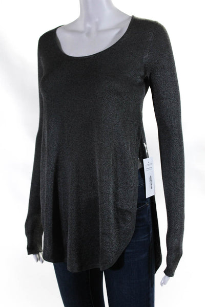 Theory Womens Long Sleeves Crew Neck Pullover Sweater Gray Size Petite