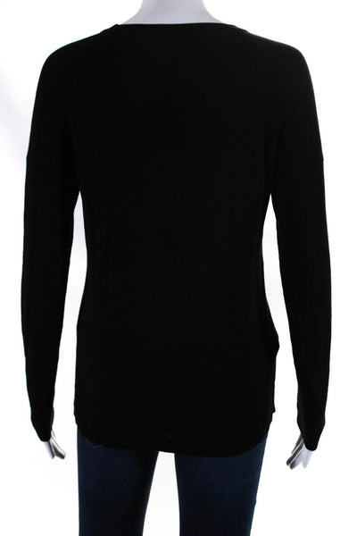 BCBG Max Azria Womens Crew Neck Milania Sweater Black Silver Size Extra Small