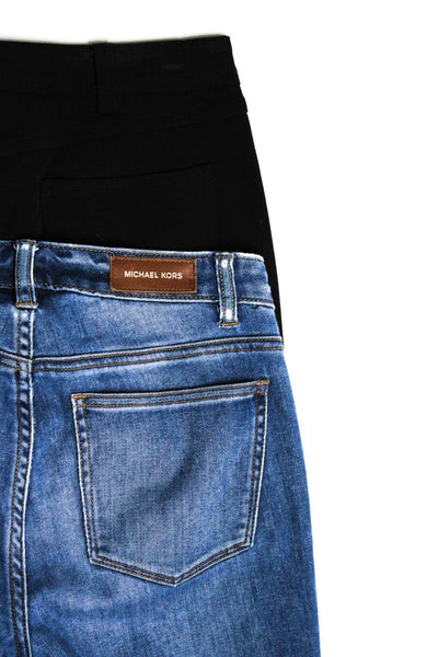 Michael Kors Womens Mid Rise Skinny Jeans Trouser Pants Blue Black Size 2 Lot 2