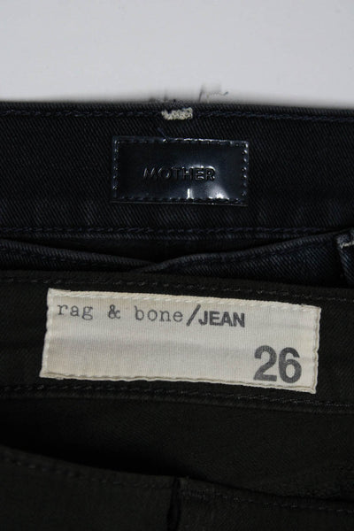 Rag & Bone Jean Mother Womens High Rise Skinny Jeans Green Blue Size 26 Lot 2