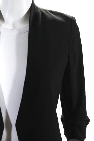 Babaton Womens 3/4 Sleeve Open Front Crepe Light Jacket Black Size 00