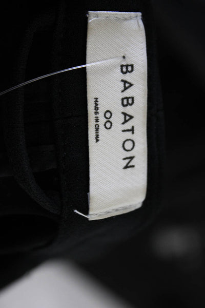 Babaton Womens 3/4 Sleeve Open Front Crepe Light Jacket Black Size 00
