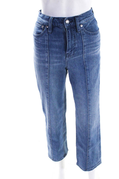 Point Sur Denim Womens High Rise Medium Wash Wide Leg Jeans Blue Size 24