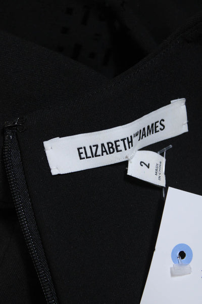 Elizabeth and James Womens Short Sleeve Cutout Sheath Dress Black Size 2