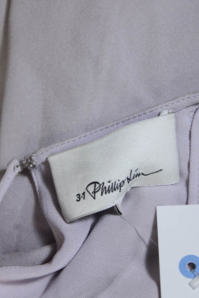 3.1 Phillip Lim Womens Silk Tie Waist Sleeveless Maxi Gown Lilac Size 0