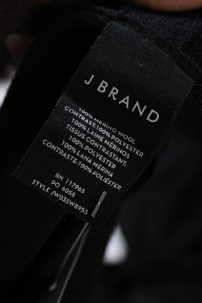J Brand Womens Long Sleeve Sheer Back Merino Wool Sweatshirt Black Size XS