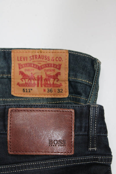 Boss Hugo Boss Levis Mens Cotton Five Pocket Skinny Jeans Blue Size 36X32 Lot 2