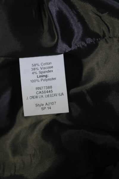 J Crew Womens Cotton Single Vented One Button Short Blazer Jacket Black Size 00