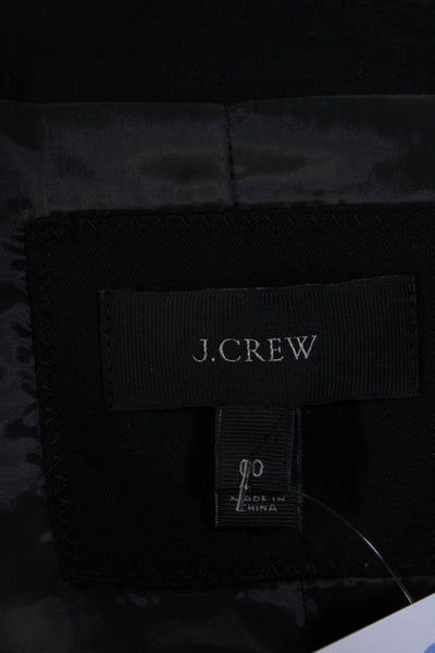 J Crew Womens Cotton Single Vented One Button Short Blazer Jacket Black Size 00