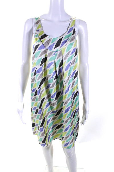 Cynthia Cynthia Steffe Womens Silk Abstract Print Sleeveless Dress Green Size M