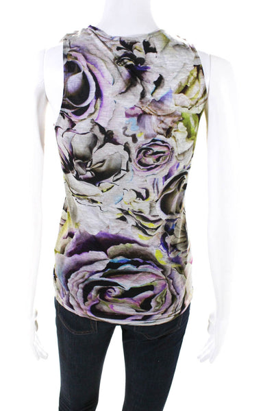 Christian Lacroix Womens Jersey Knit Floral Print V-Neck Tank Multicolor Size 38