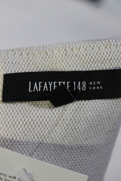 Lafayette 148 Womens Canvas Khaki Faux Leather Trim Sheath Dress Beige Size 14