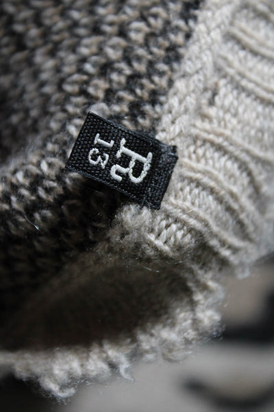 R13 Womens Leopard Print Cashmere Knit Crew Neck Sweater Brown Black Size XS