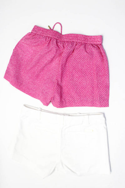 Michael Michael Kors Womens Casual Drawstring Shorts Pink White Size 00 Lot 2
