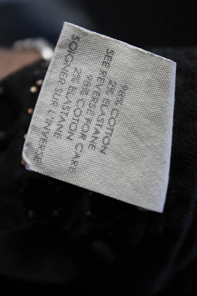 Textile Elizabeth and James Womens Studded Cutoff Jean Shorts Black Size 24