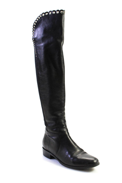 L.K. Bennett Womens Leather Over The Knee High Joanne Boots Black Size 37 7