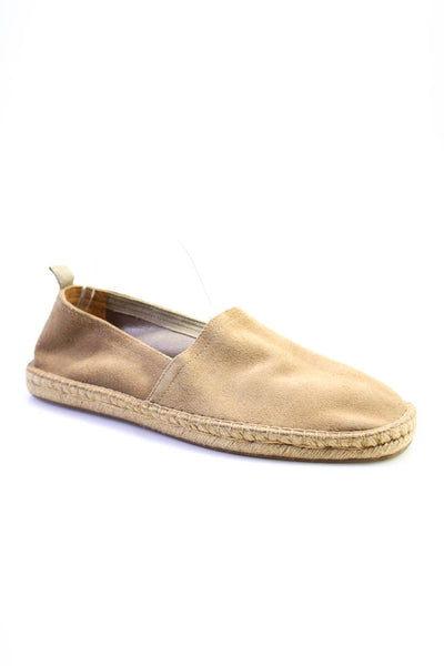 Club Monaco Mens Beige Suede Leather Espadrille Slip On Loafer Shoes Size 11D