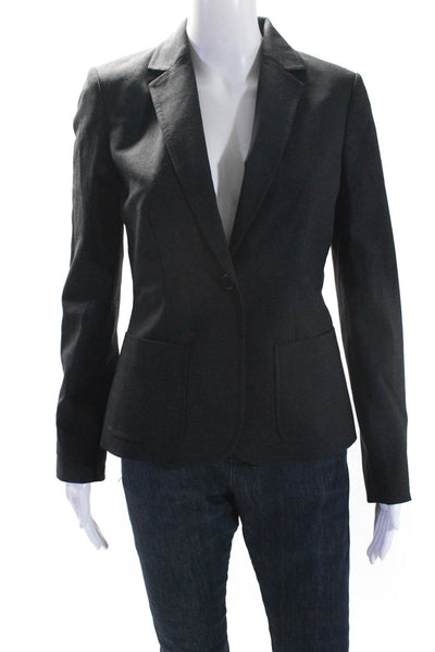 J Crew Womens Wool Notched Lapel Single Vented One Button Blazer Gray Size 6