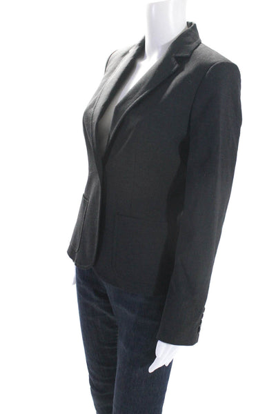 J Crew Womens Wool Notched Lapel Single Vented One Button Blazer Gray Size 6