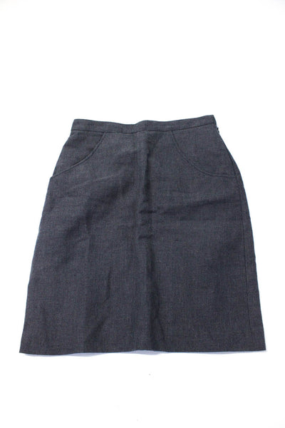A.P.C. Theory Womens Lined Knee Length A-Line Skirts Blue Black Size 34 2 Lot 2