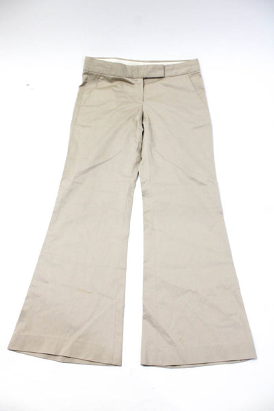Theory Womens Low-Rise Flat Front Straight Leg Trousers Blue Tan Size 4 Lot 2