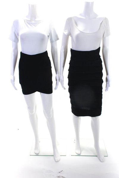 Rag & Bone Talula Womens Layered Slip-On Elastic Skirt Black Size 8 XS Lot 2