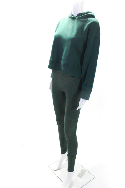 Outdoor Voices Zara Womens Ankle Leggings Hooded Sweatshirt Green Size S Lot 2